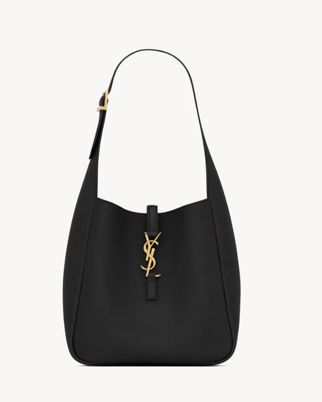 小號 Monogram Le 5A7 單肩包 - 黑色：金色 | LE 5 À 7 SUPPLE SMALL IN GRAINED LEATHER - BLACK : GOLD