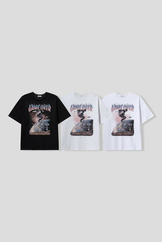 藍粉色圖案超大T恤 | Blue Pink Pattern Oversize T-shirt