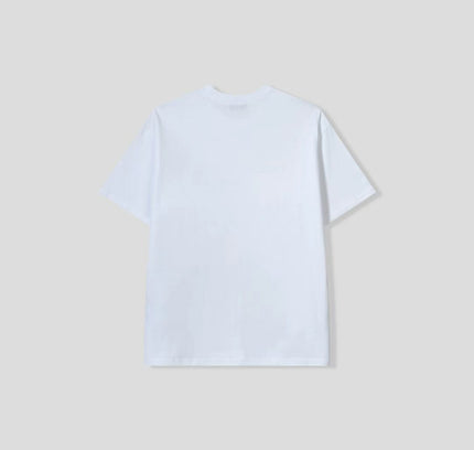 藍色標題貓和車圖案超大T恤 | Cat and Car Pattern with Blue title Oversize T-shirt