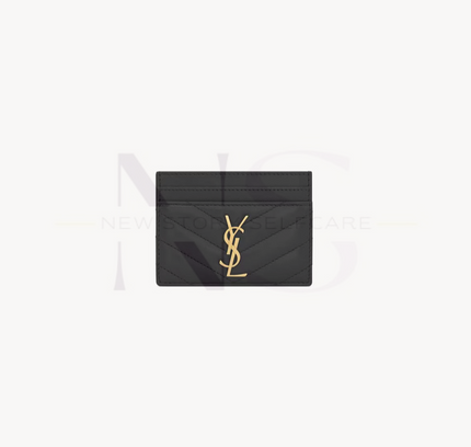 YSL Monogram Matlace 卡夾- 黑色：金色
CASSANDRE MATELASSÉ CARD CASE IN LAMBSKIN BLACK GOLD