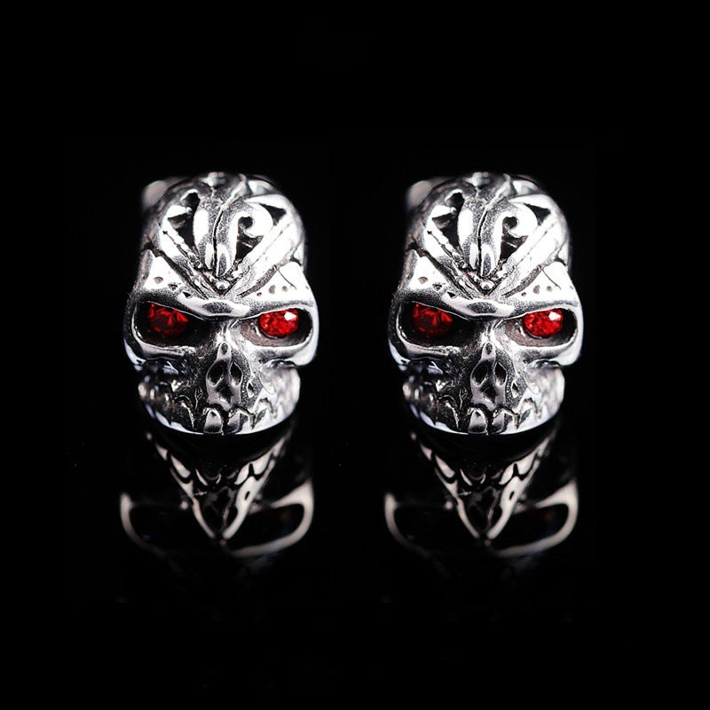 Wish personality red eye ghost skull earrings retro punk hip hop men and women earrings