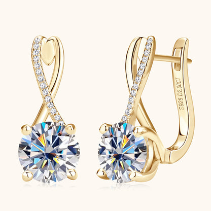 fashion versatile moissanite diamond earrings high-end S925 sterling silver earrings, ear buckles