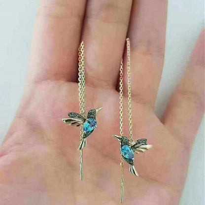 Cross-border hot selling earrings wholesale red mixed zirconium wings bird earrings earrings hummingbird personality animal earrings earrings