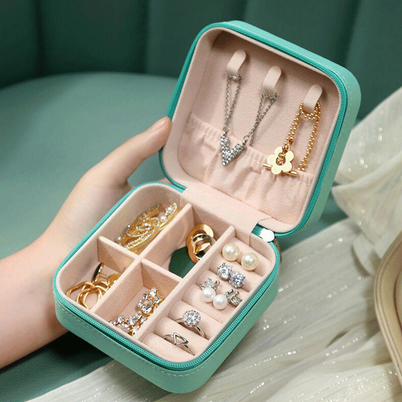 Necklace Simple Portable Storage Jewelry Packaging Box Green Earrings Large Capacity Spot Gift Box Ring Jewelry Box