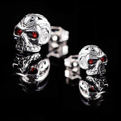 Wish personality red eye ghost skull earrings retro punk hip hop men and women earrings