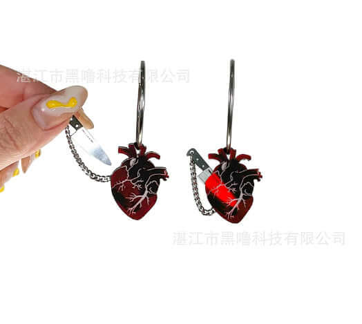 Chopped Heart Hoops Amazon Explosion Creative Heart Earrings Heart Brooch Heart Crafts