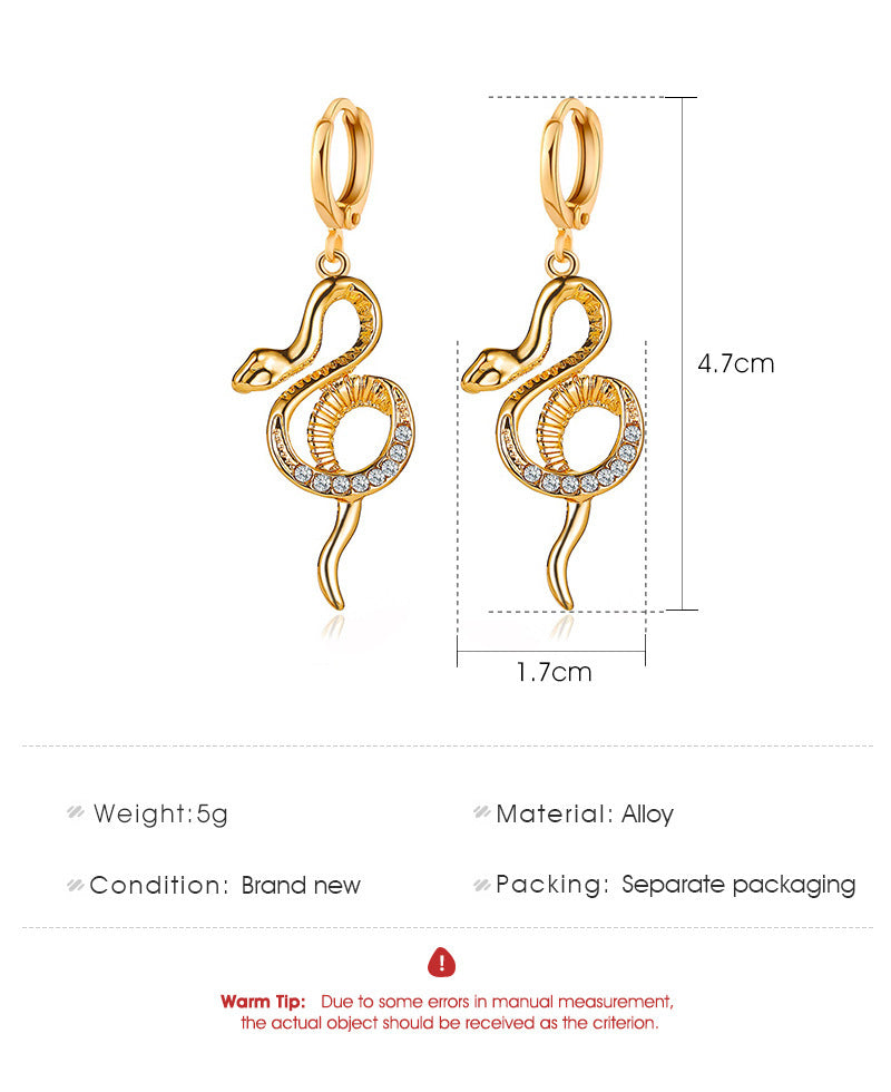 New Arrivals Earrings Frosty Style Earrings Personalized Diamond Serpentine Long Earrings