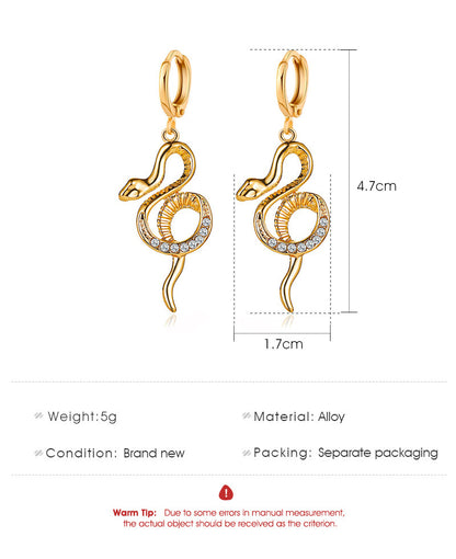 New Arrivals Earrings Frosty Style Earrings Personalized Diamond Serpentine Long Earrings